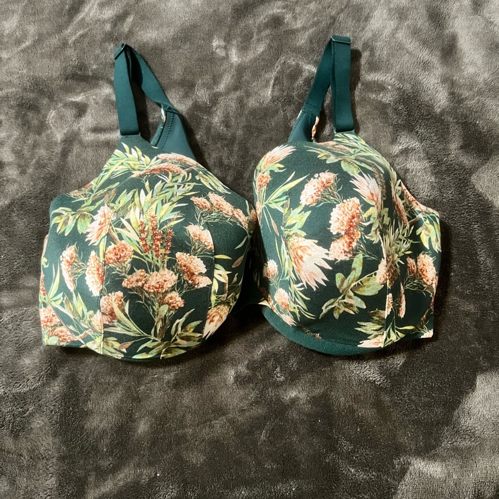 Floral Green Bra